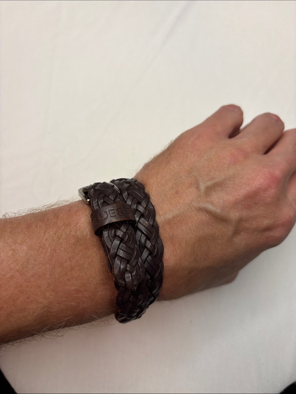 Braided Brown Leather Belt
